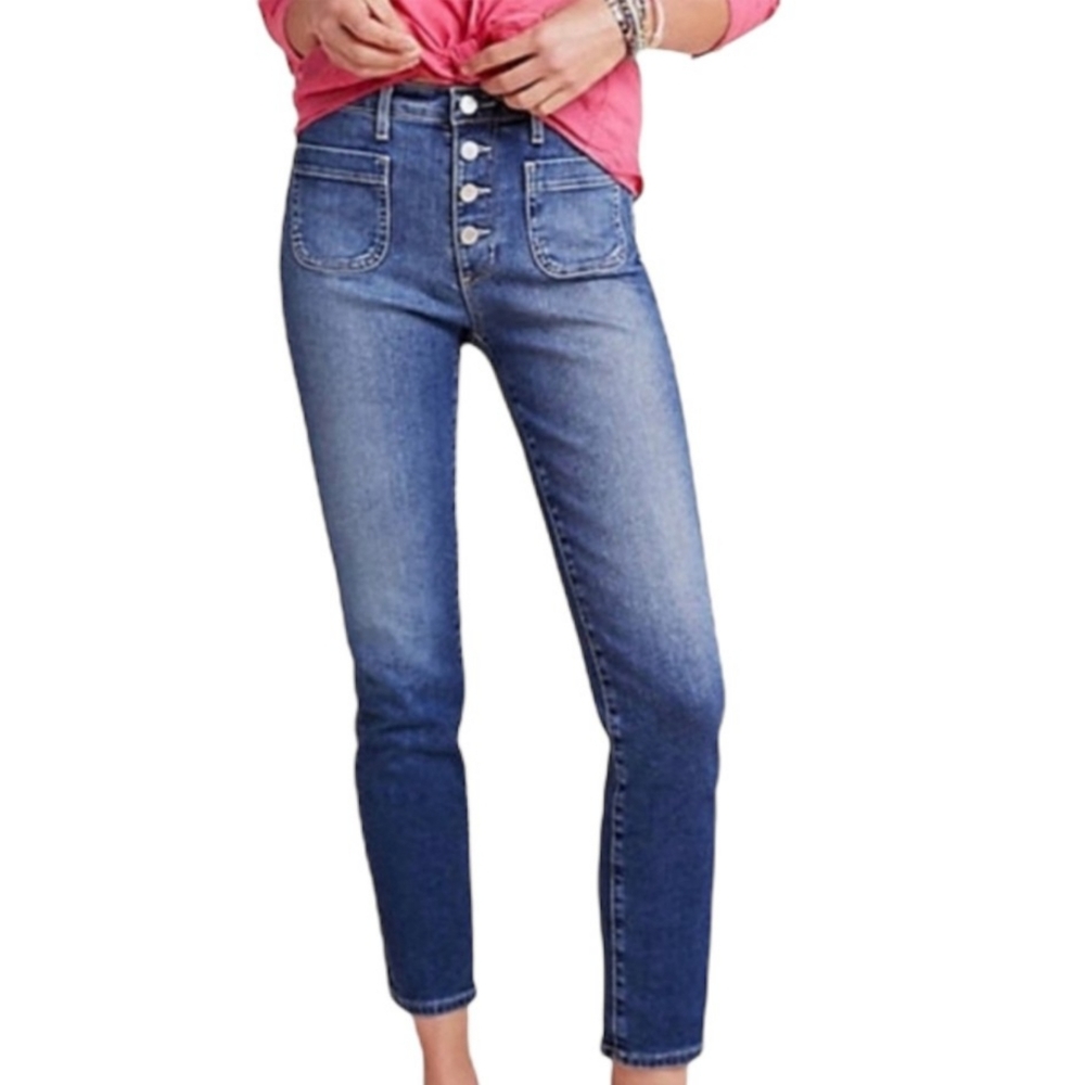 NWT ANTHROPOLOGIE AG Vintage Stevie Ankle Button Up Jean-26
